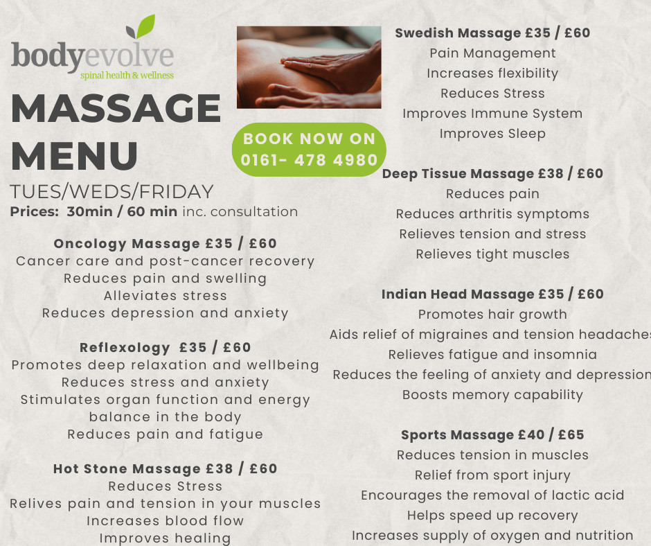 Massage now available